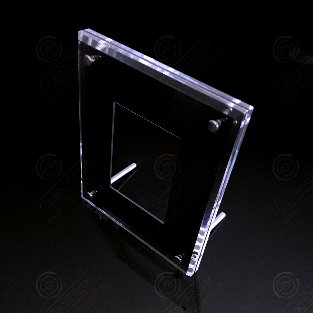Cadre d'exposition vitrine présentoir de luxe noir transparent