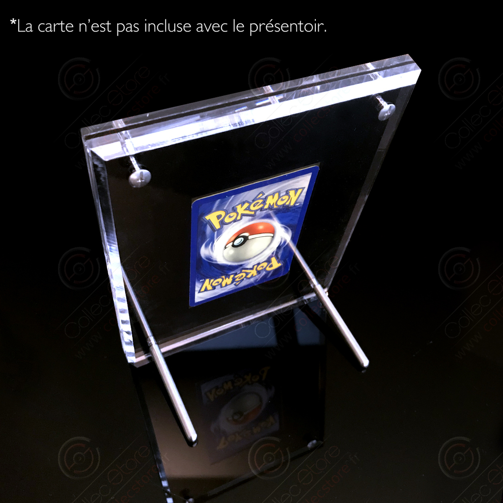 Cadre d'exposition vitrine présentoir de luxe noir transparent haute  protection haut de gamme carte de collection Pokémon 63 x 88 mm -  Collecstore