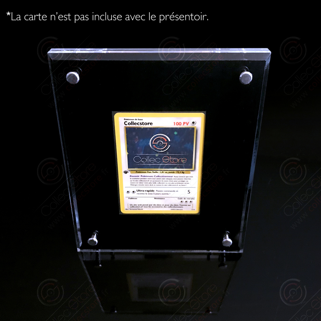 Cadre d'exposition vitrine présentoir de luxe noir transparent haute  protection haut de gamme carte de collection Pokémon 63 x 88 mm -  Collecstore